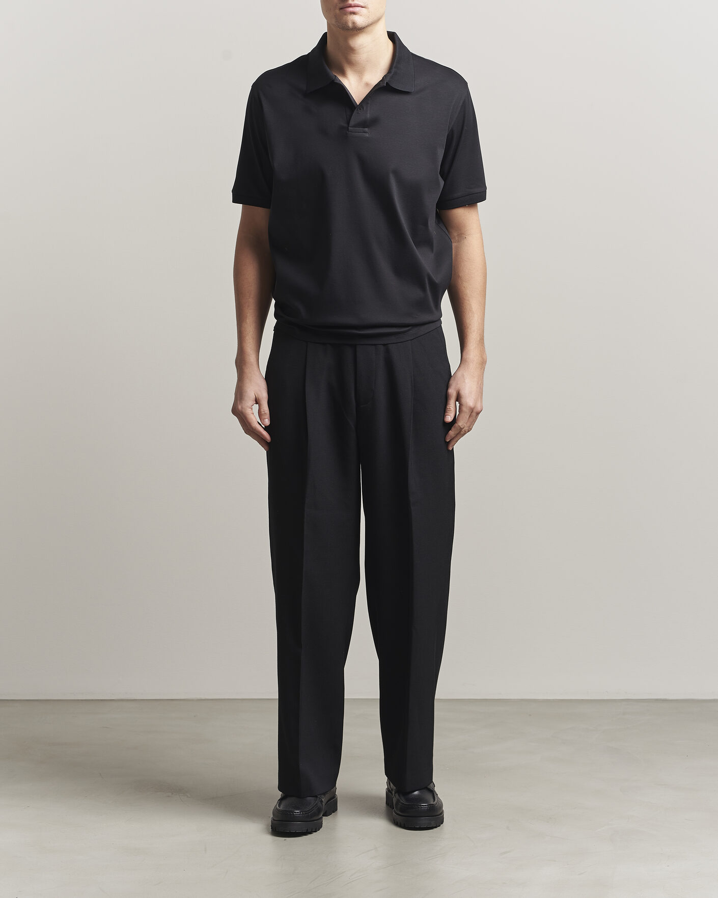 Herren | Poloshirts | Filippa K | Technical Cotton Polo Black