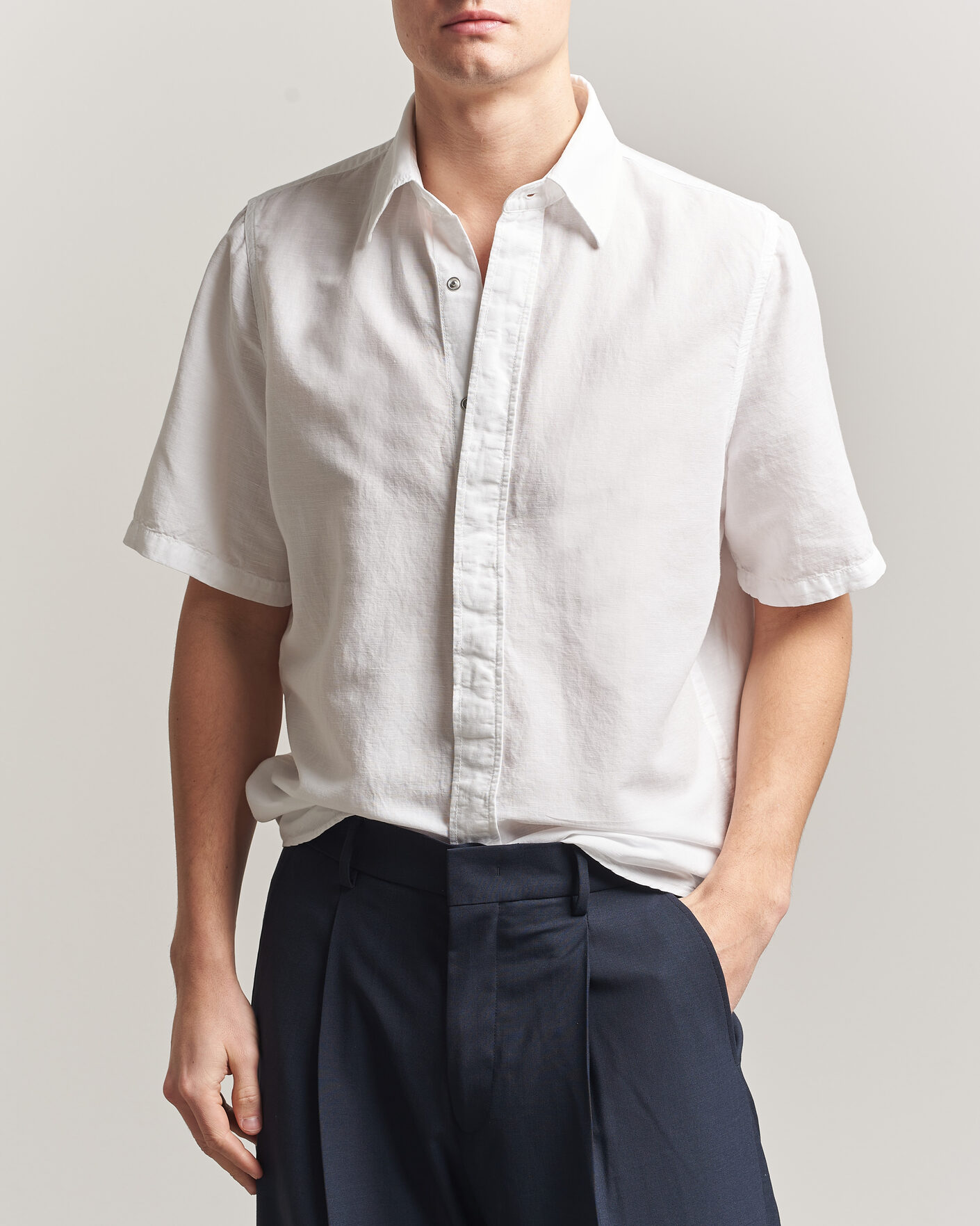 Herren | Hemden | Filippa K | Cotton/Linen Short Sleeve Shirt White