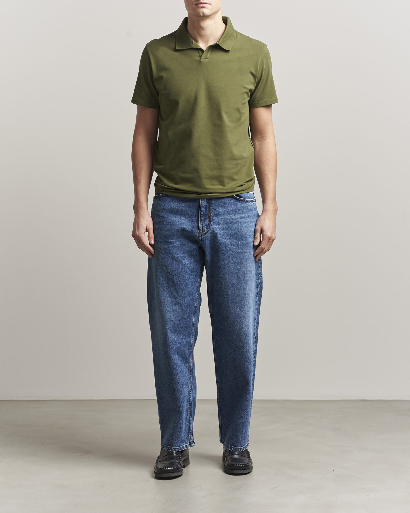 Herren | Poloshirts | Filippa K | Soft Lycra Polo T-Shirt Laurel Green