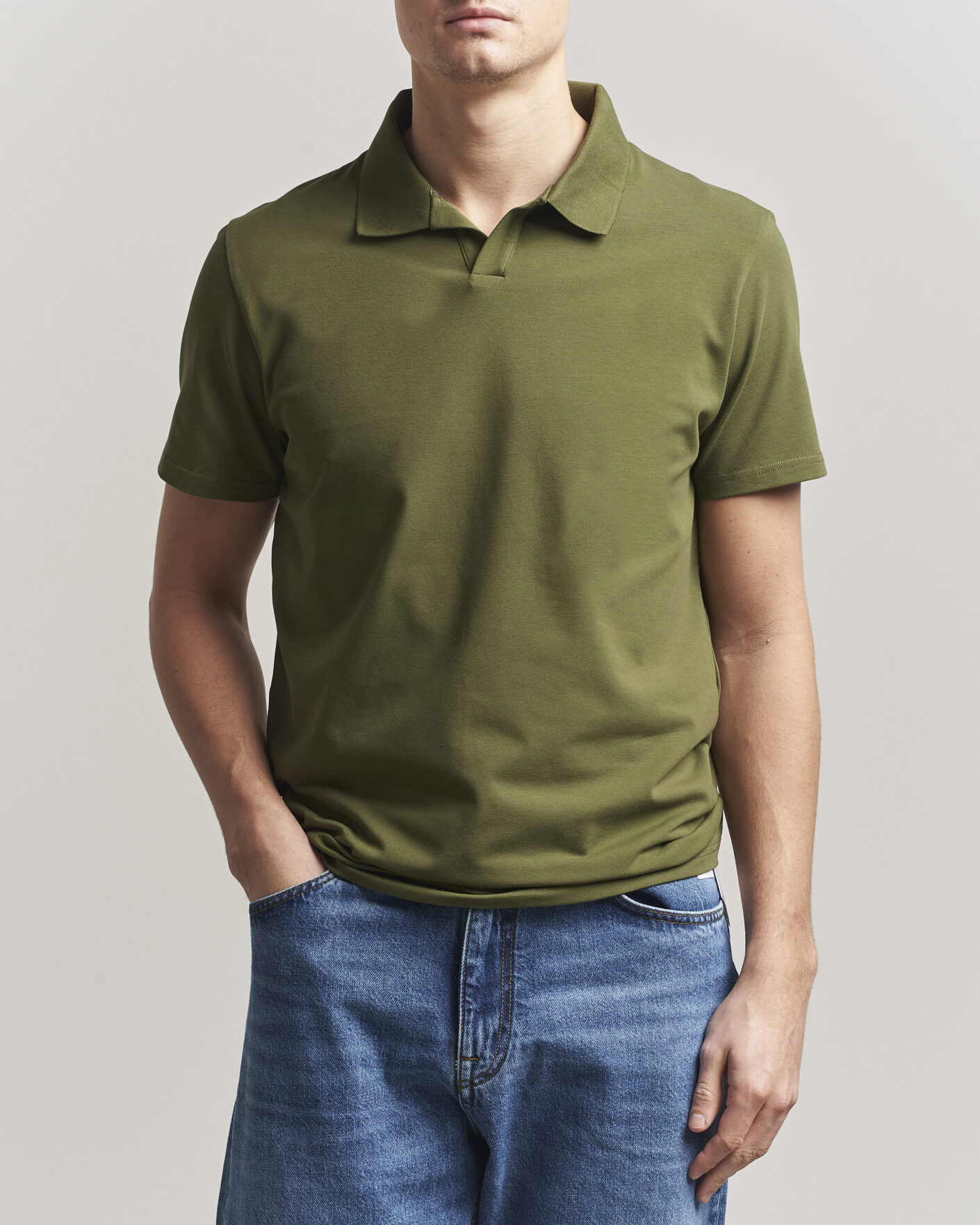 Herren | Poloshirts | Filippa K | Soft Lycra Polo T-Shirt Laurel Green