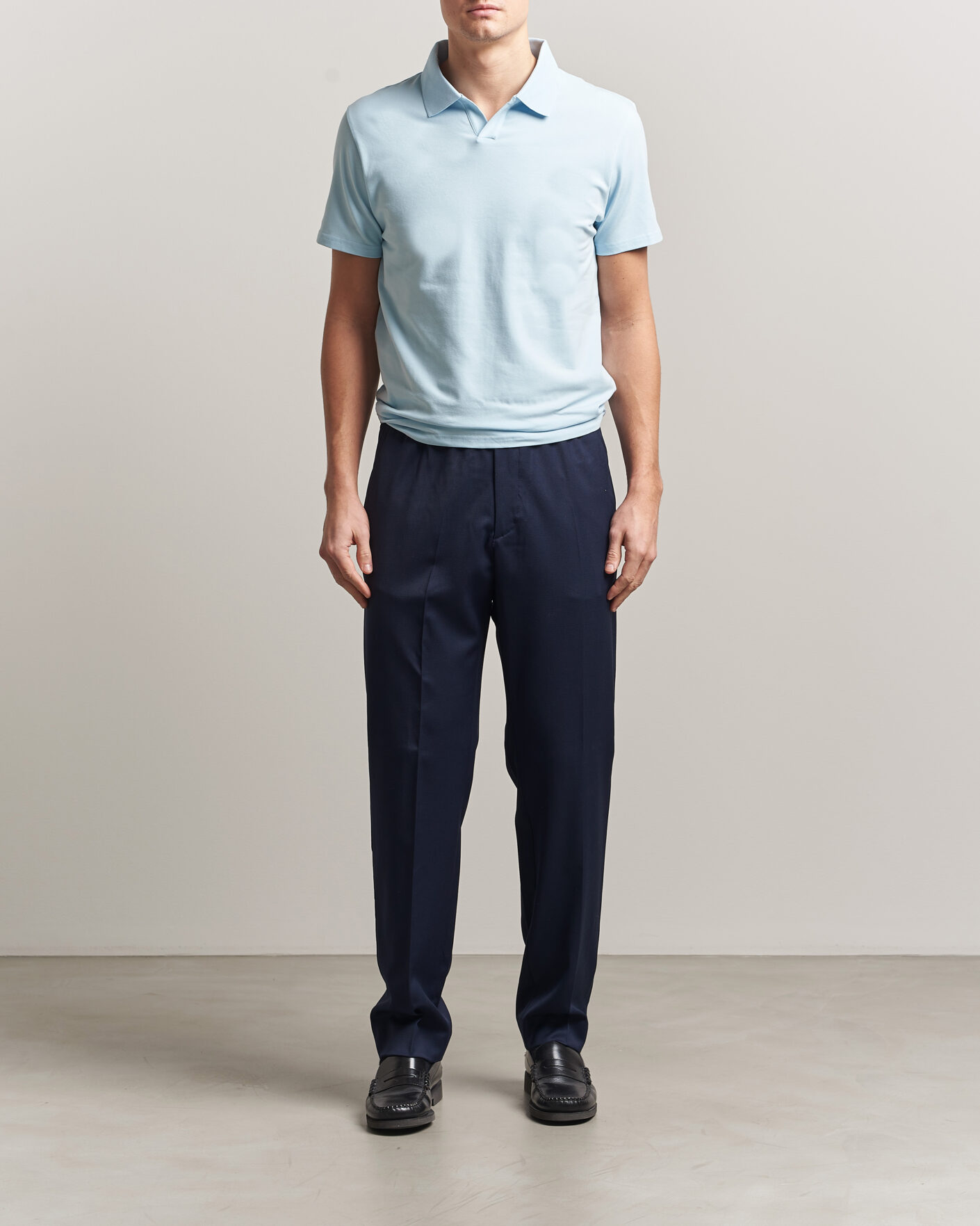 Herren | Poloshirts | Filippa K | Soft Lycra Polo T-Shirt Frost Blue