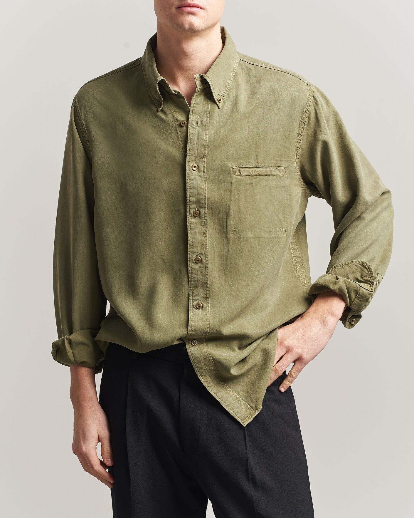 Herren | Hemden | Filippa K | Zack Lyocell Shirt Laurel Green
