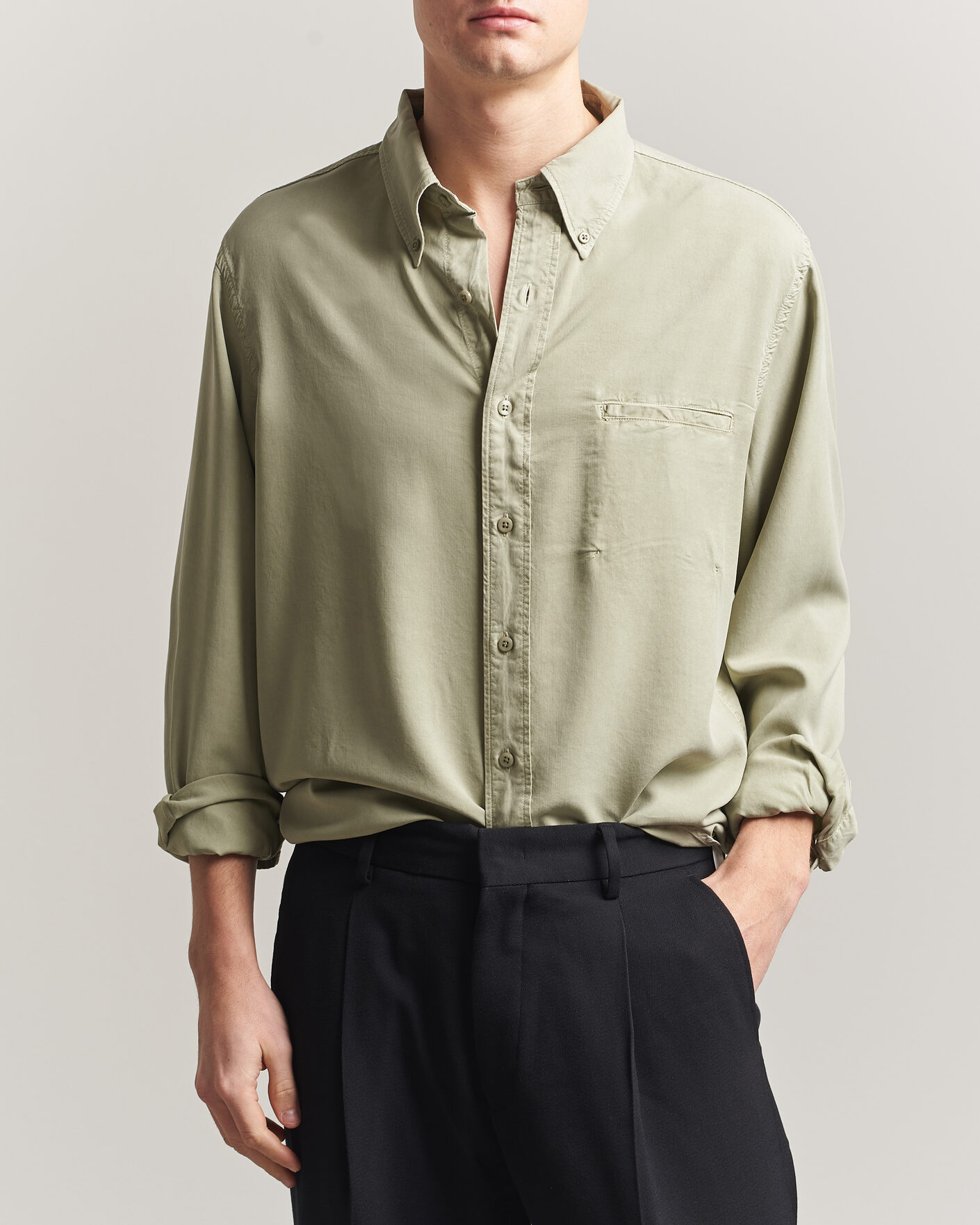 Herren | Hemden | Filippa K | Zack Lyocell Shirt Light Green