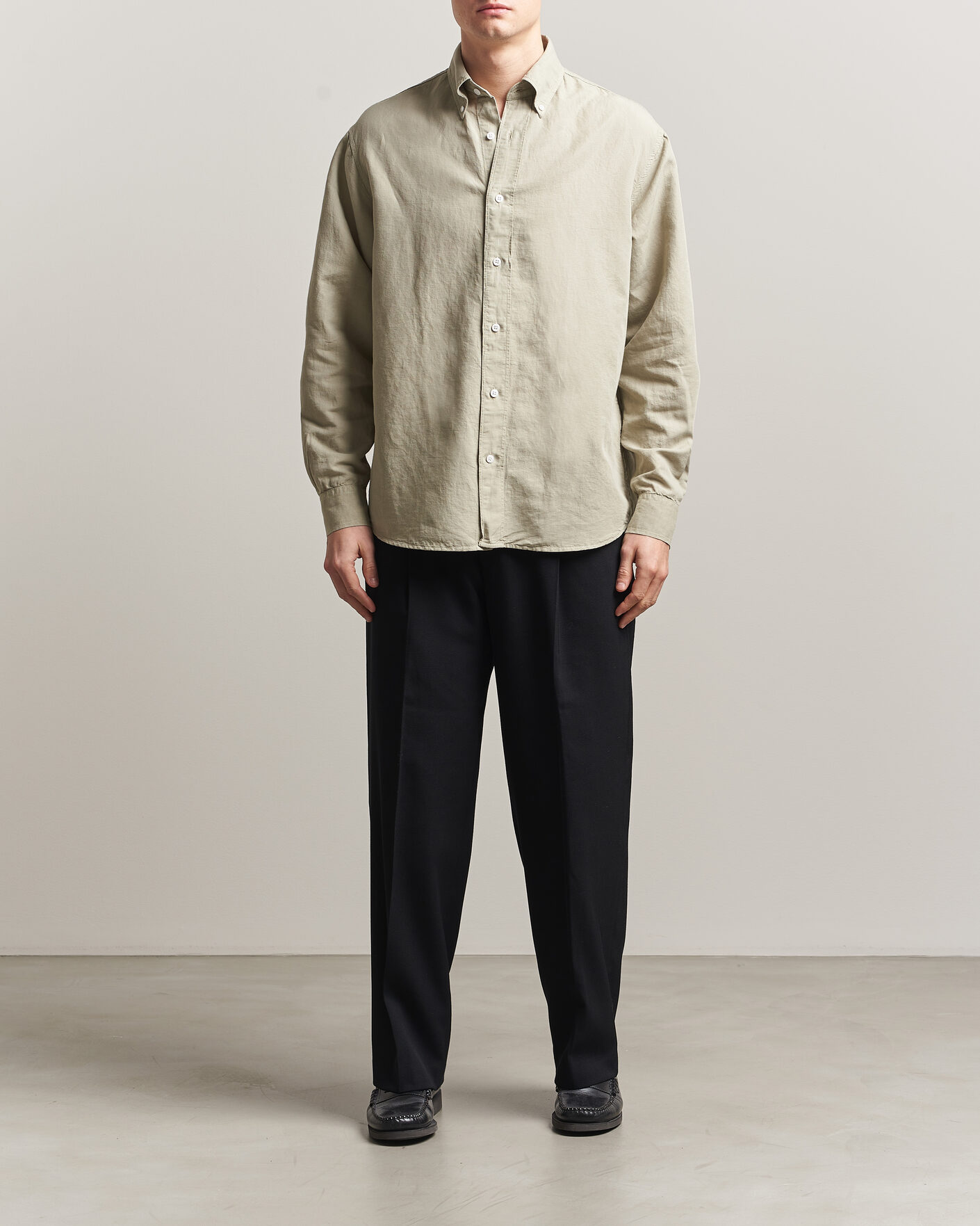 Herren | Hemden | Filippa K | Relaxed Cotton/Linen Shirt Light Green
