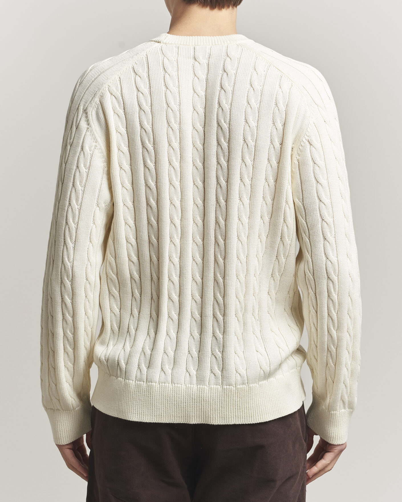 Herren | Pullover | Filippa K | Cotton Cable Crew Neck Sweater Calico White