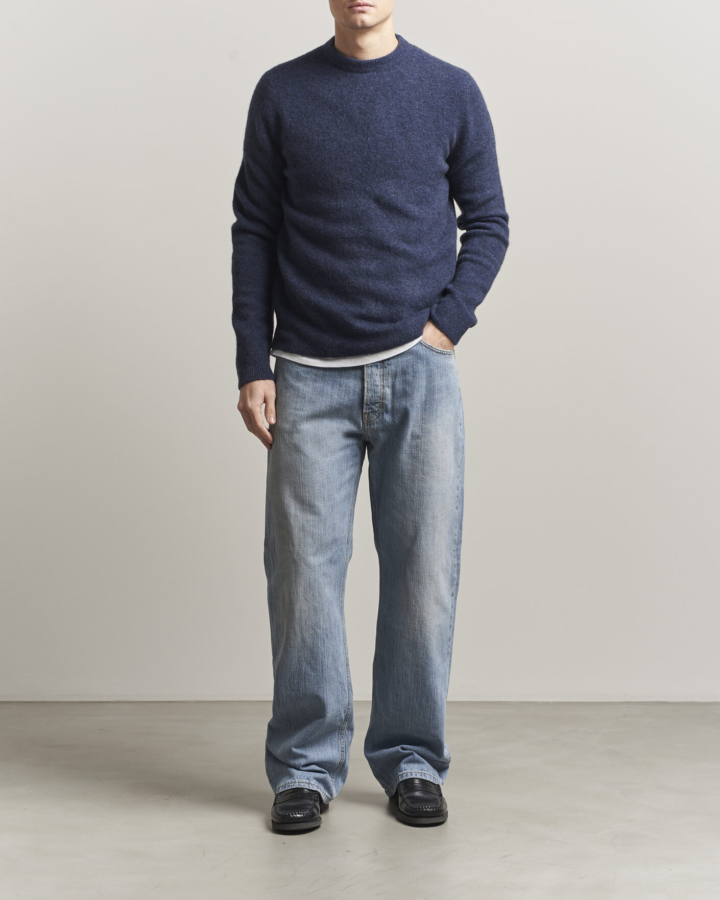 Herren | Pullover | Filippa K | Yak Knitted Sweater Night Teal