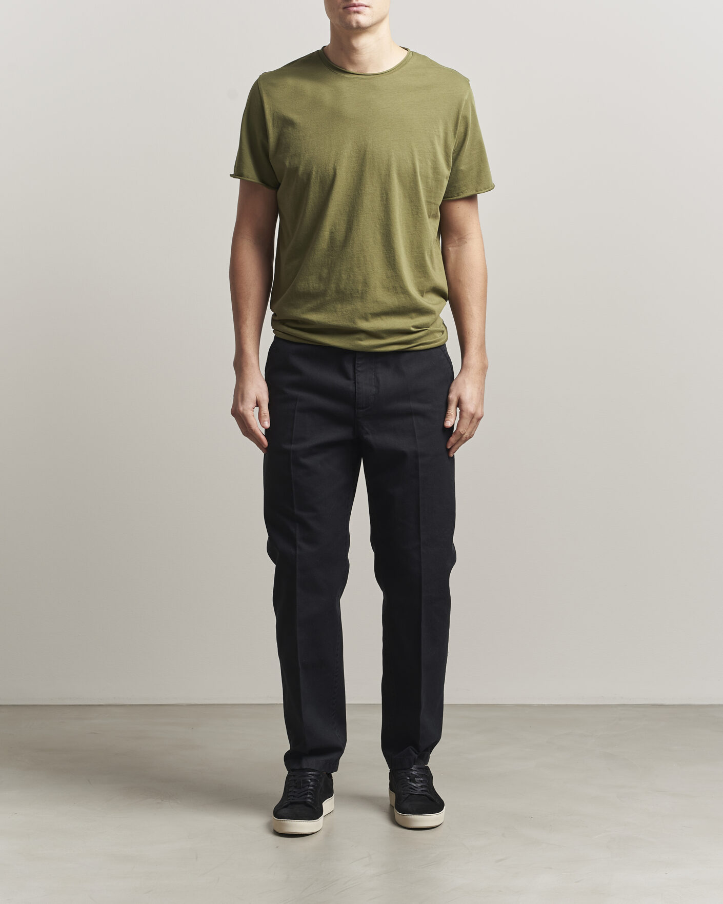 Herren | T-Shirts | Filippa K | Roll Neck Crew Neck T-Shirt Laurel Green