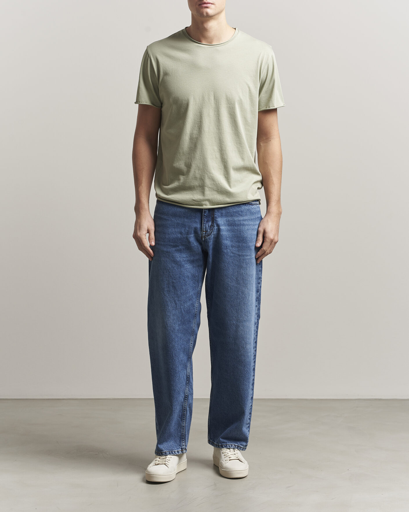 Herren | T-Shirts | Filippa K | Roll Neck Crew Neck T-Shirt Light Green