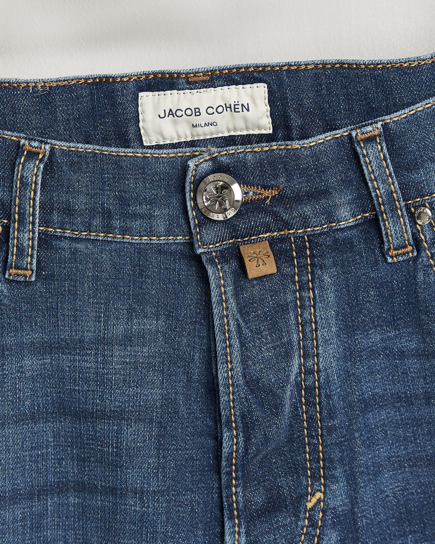 Herren | Hosen | Jacob Cohën | Edos Regular Straight Fit Stretch Jeans Mid Blue