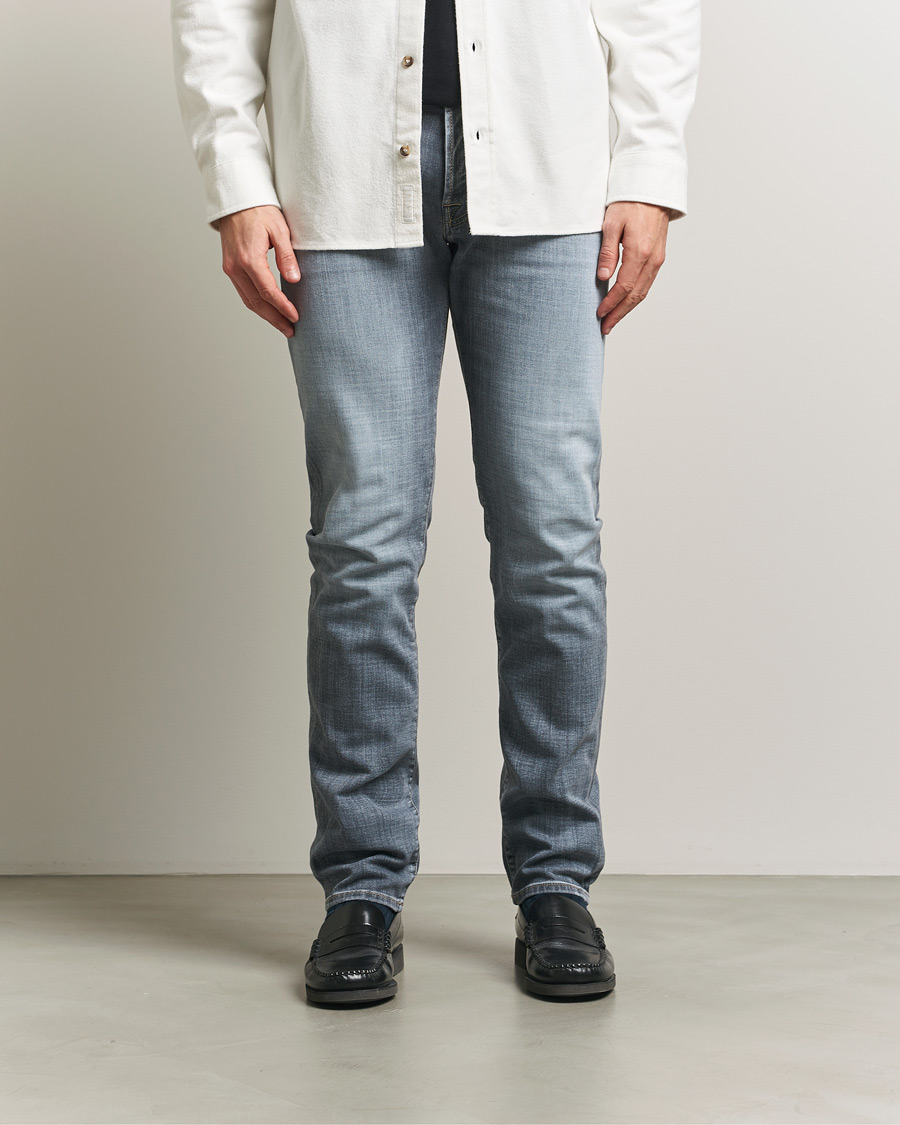 Herren | Jeans | Jacob Cohën | Bard Slim Fit Stretch Jeans Light Grey