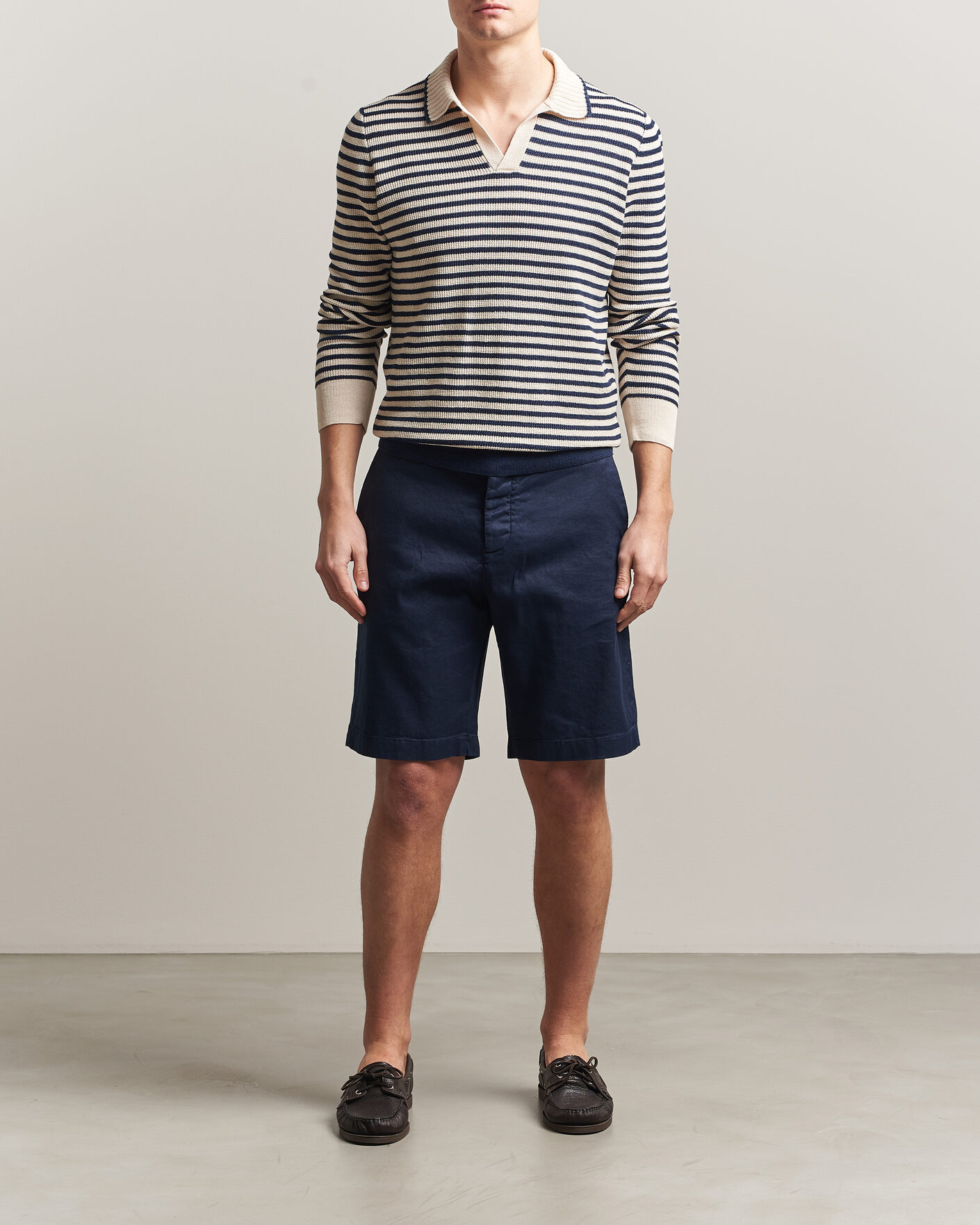Herren | Shorts | Jacob Cohën | George Stretch Linen Shorts Navy