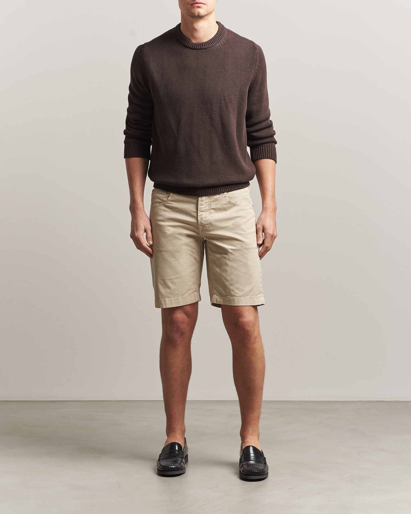 Herren | Shorts | Jacob Cohën | Nicolas Cotton Gabardine Shorts Beige