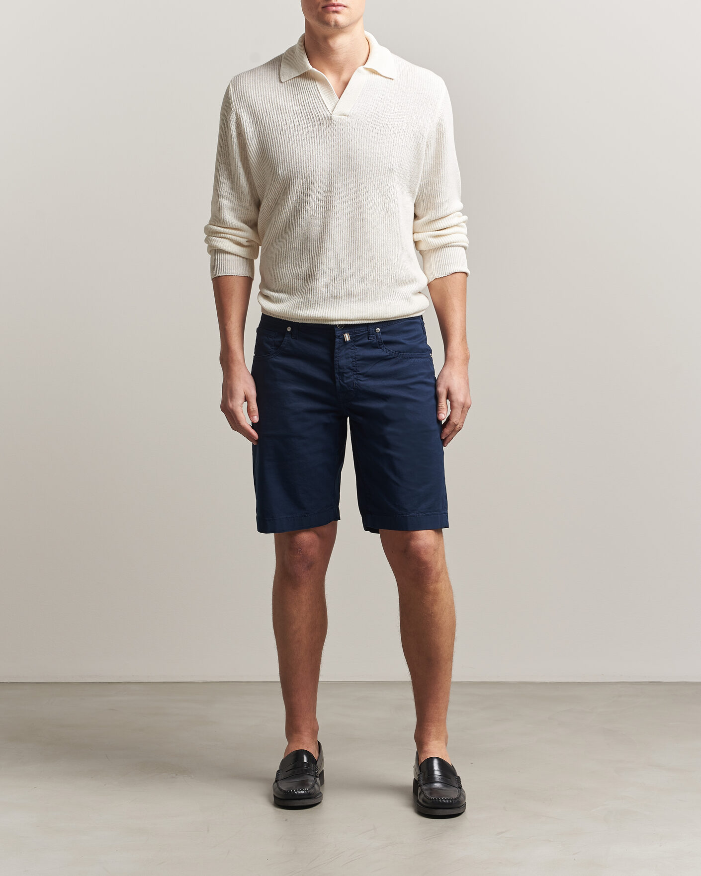 Herren | Shorts | Jacob Cohën | Nicolas Cotton Gabardine Shorts Navy