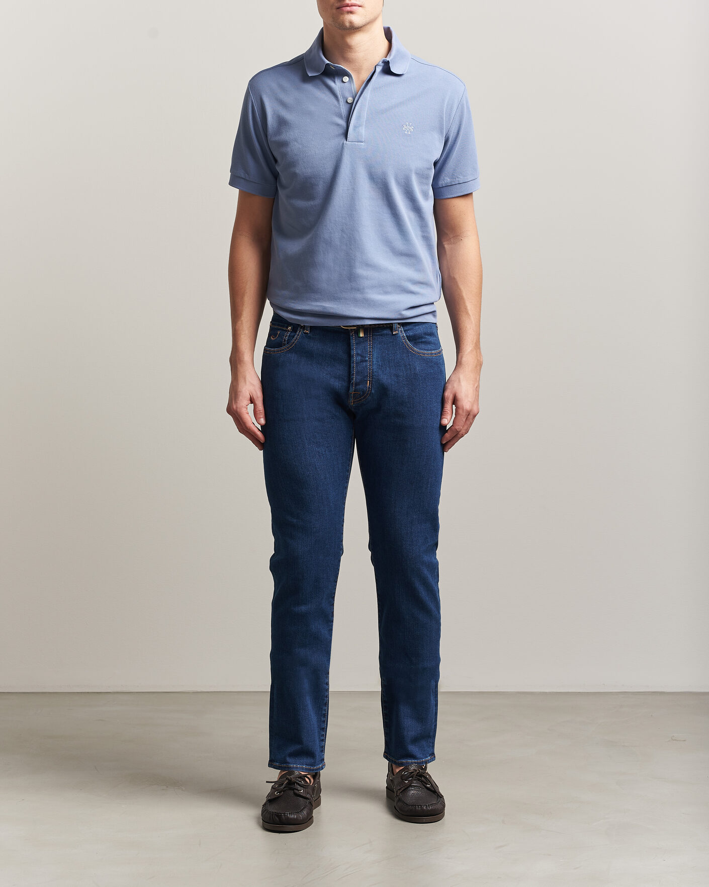 Herren | Jeans | Jacob Cohën | Bard Slim Fit Stretch Porsche Patch Jeans Dark Blue