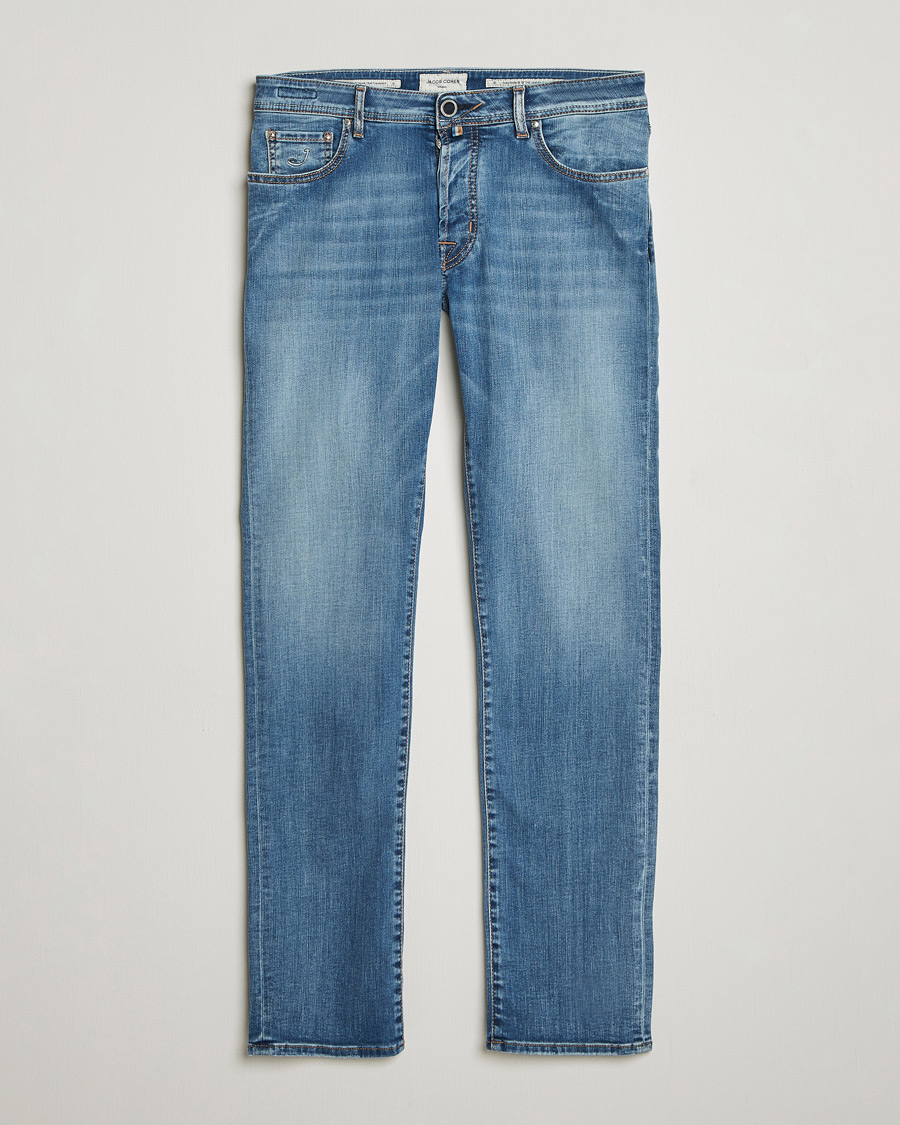 Herren | Hosen | Jacob Cohën | Bard Slim Fit Stretch Porsche Patch Jeans Mid Blue
