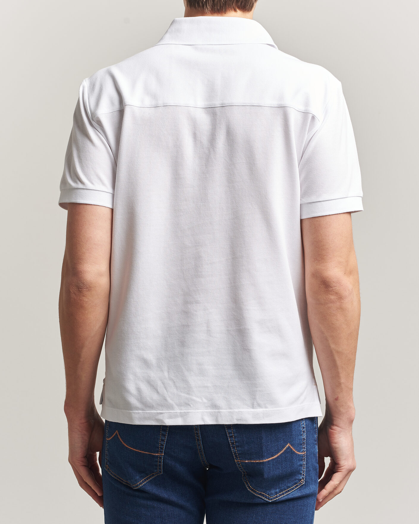 Herren | Poloshirts | Jacob Cohën | Cotton Polo Piquet Optical White
