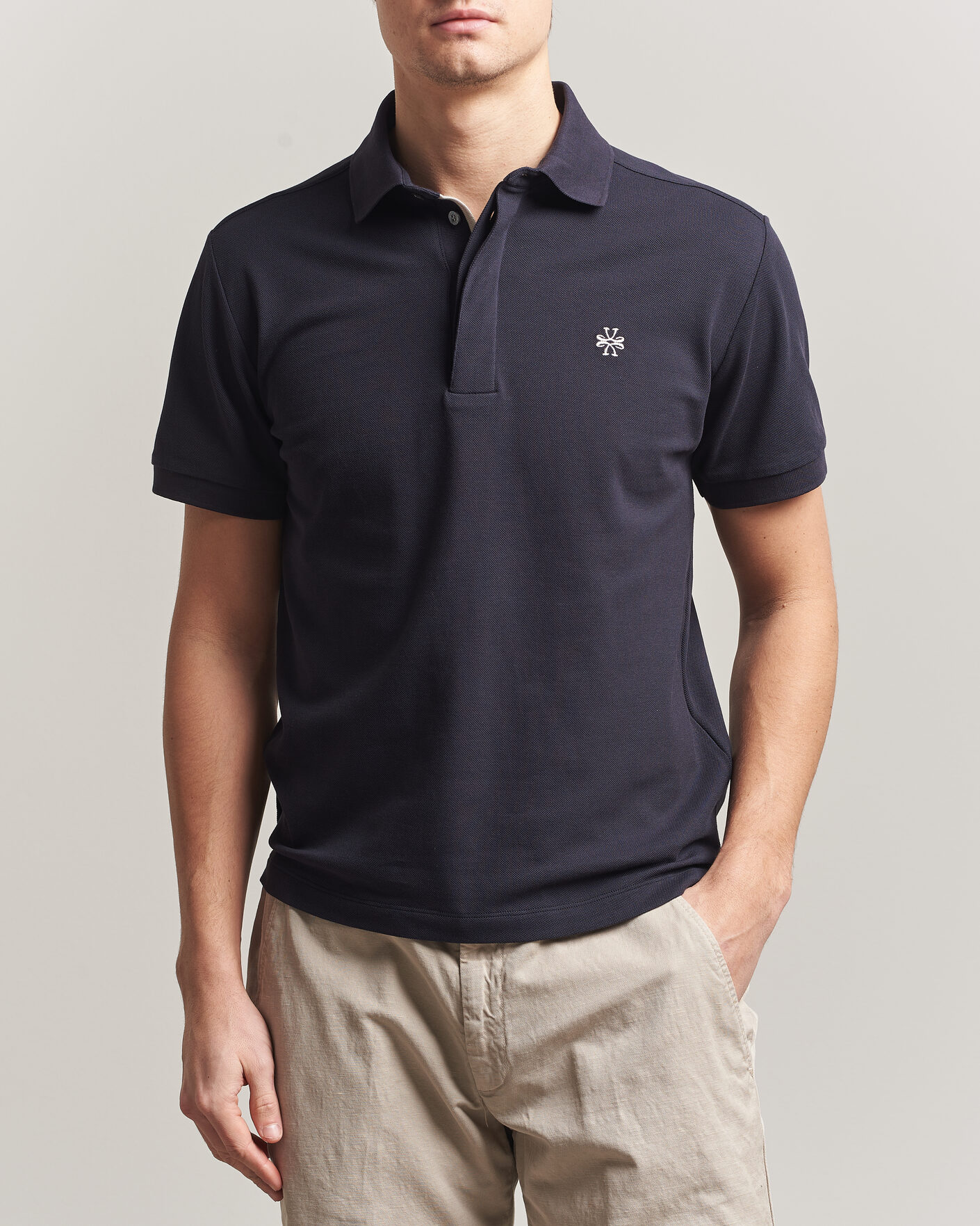 Herren | Poloshirts | Jacob Cohën | Cotton Polo Piquet Navy Blue