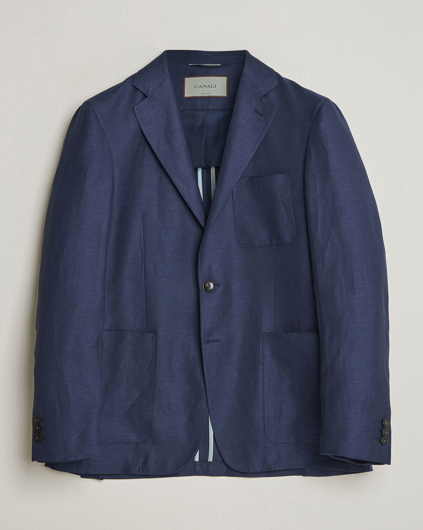 Herren | Sakkos | Canali | Unconstructed Wool/Linen Blazer Dark Blue