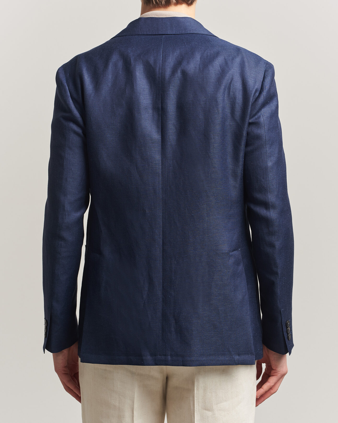 Herren | Sakkos | Canali | Unconstructed Wool/Linen Blazer Dark Blue