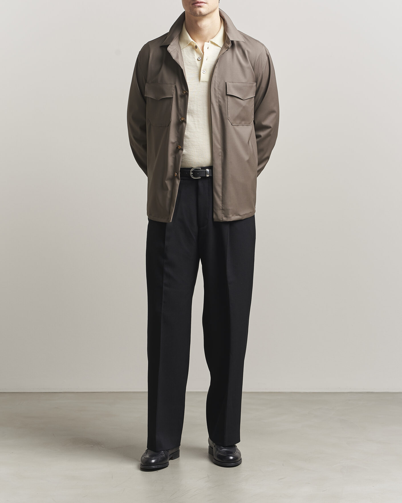 Herren | Hemden | Canali | Travel Wool Overshirt Brown