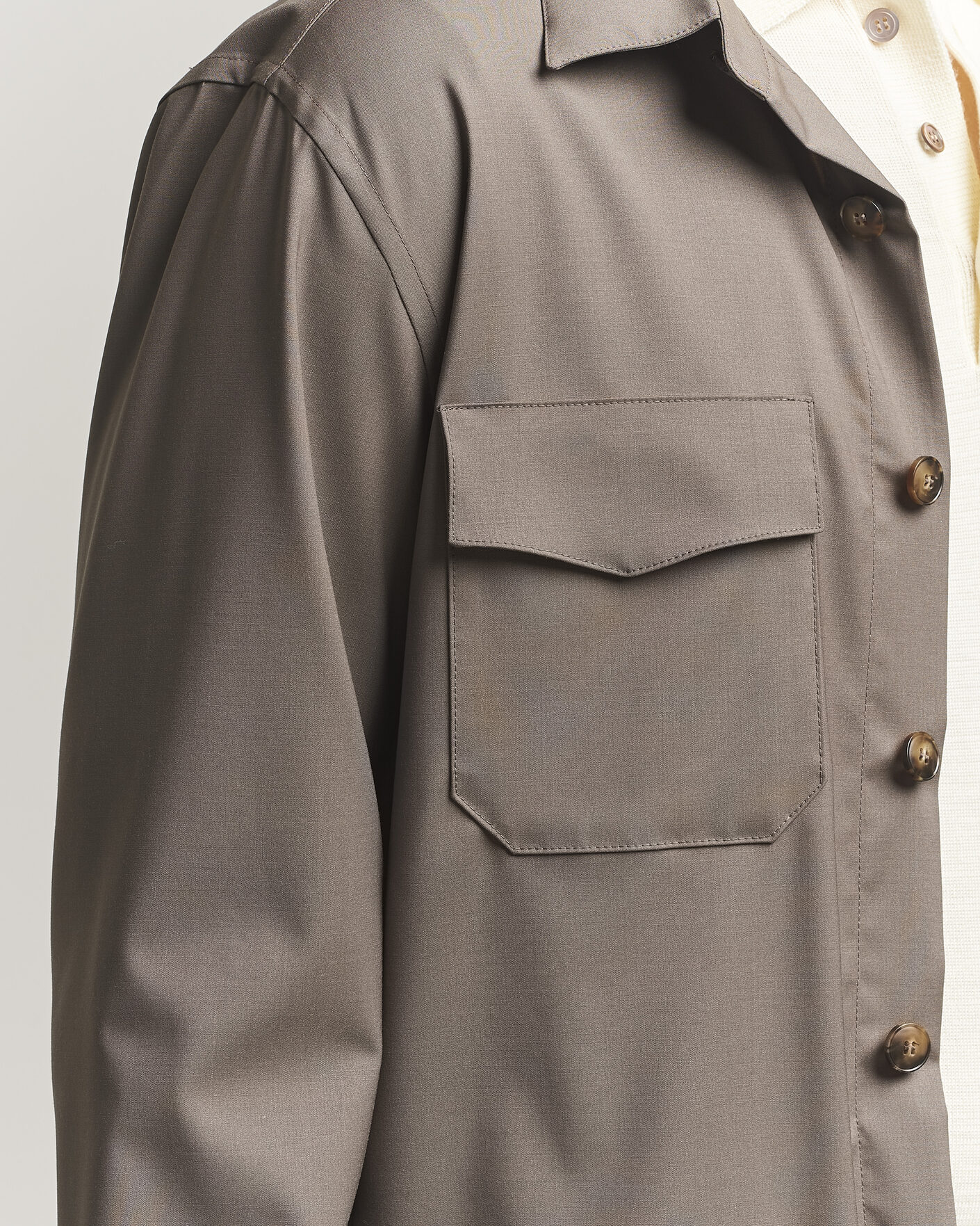 Herren | Hemden | Canali | Travel Wool Overshirt Brown