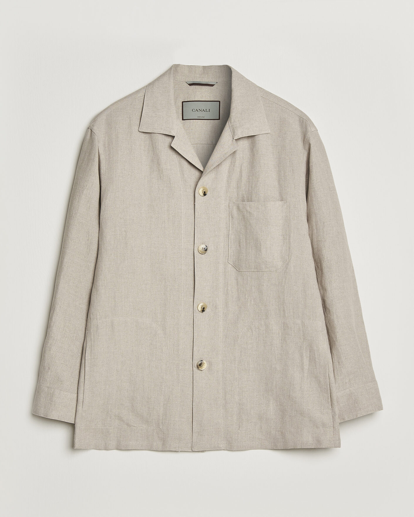 Herren | Hemden | Canali | Linen Shirt Jacket Beige
