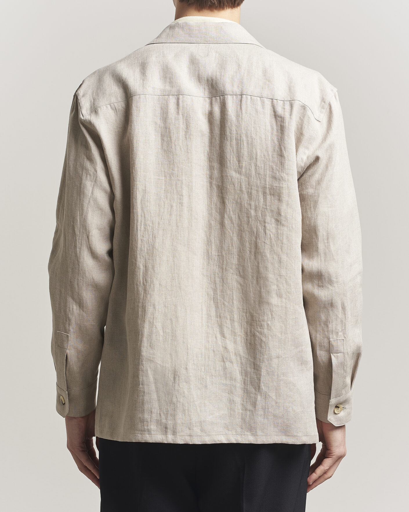 Herren | Hemden | Canali | Linen Shirt Jacket Beige