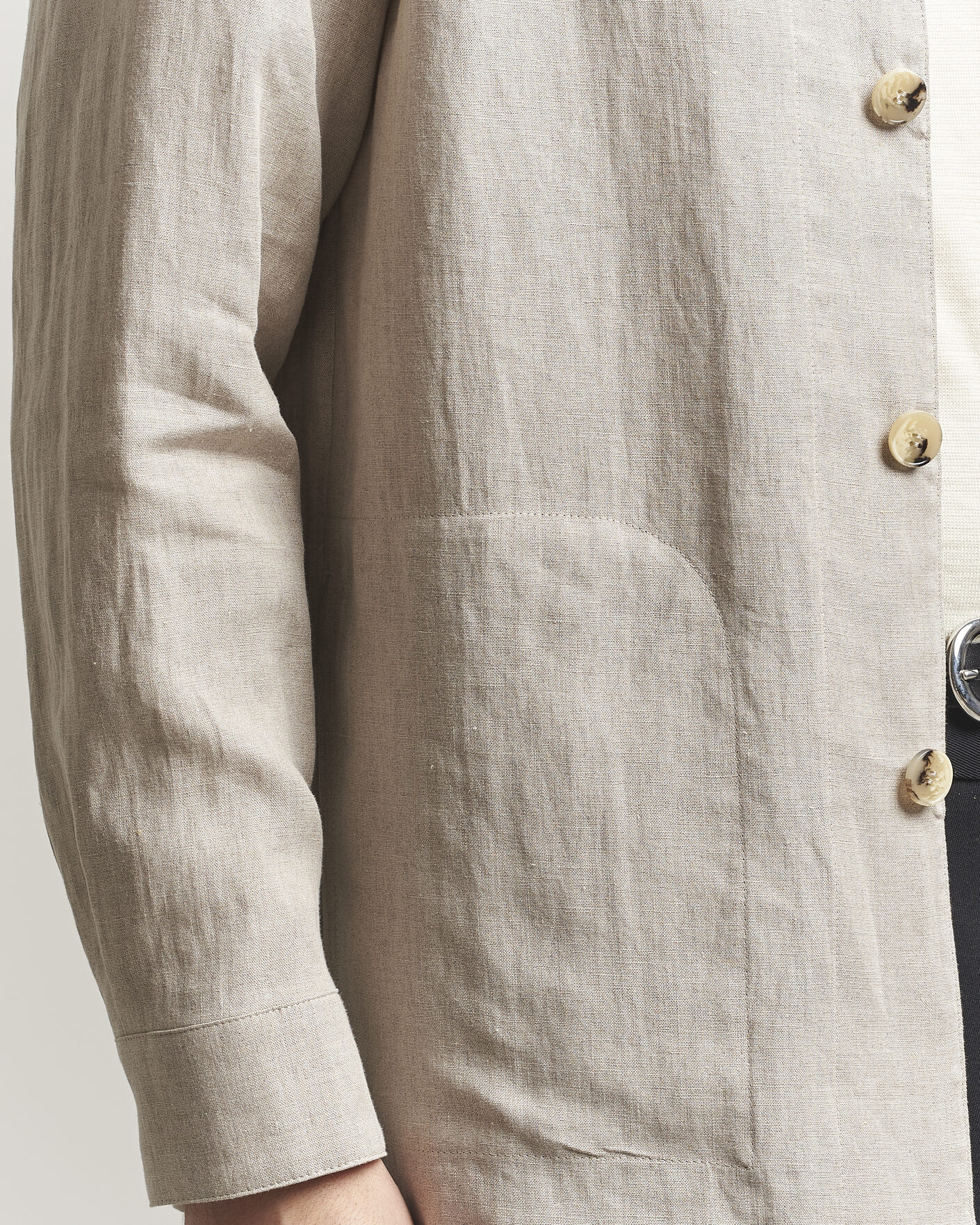 Herren | Hemden | Canali | Linen Shirt Jacket Beige
