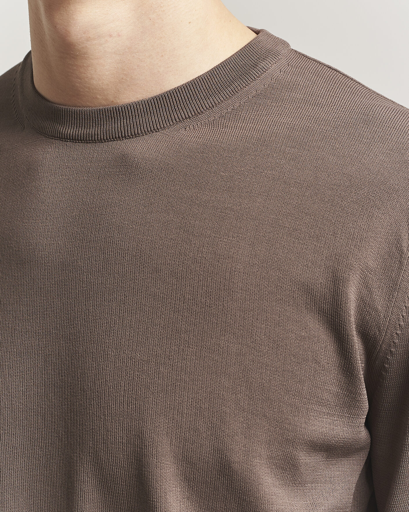 Herren | Pullover | Canali | Cotton Crew Neck Pullover Brown