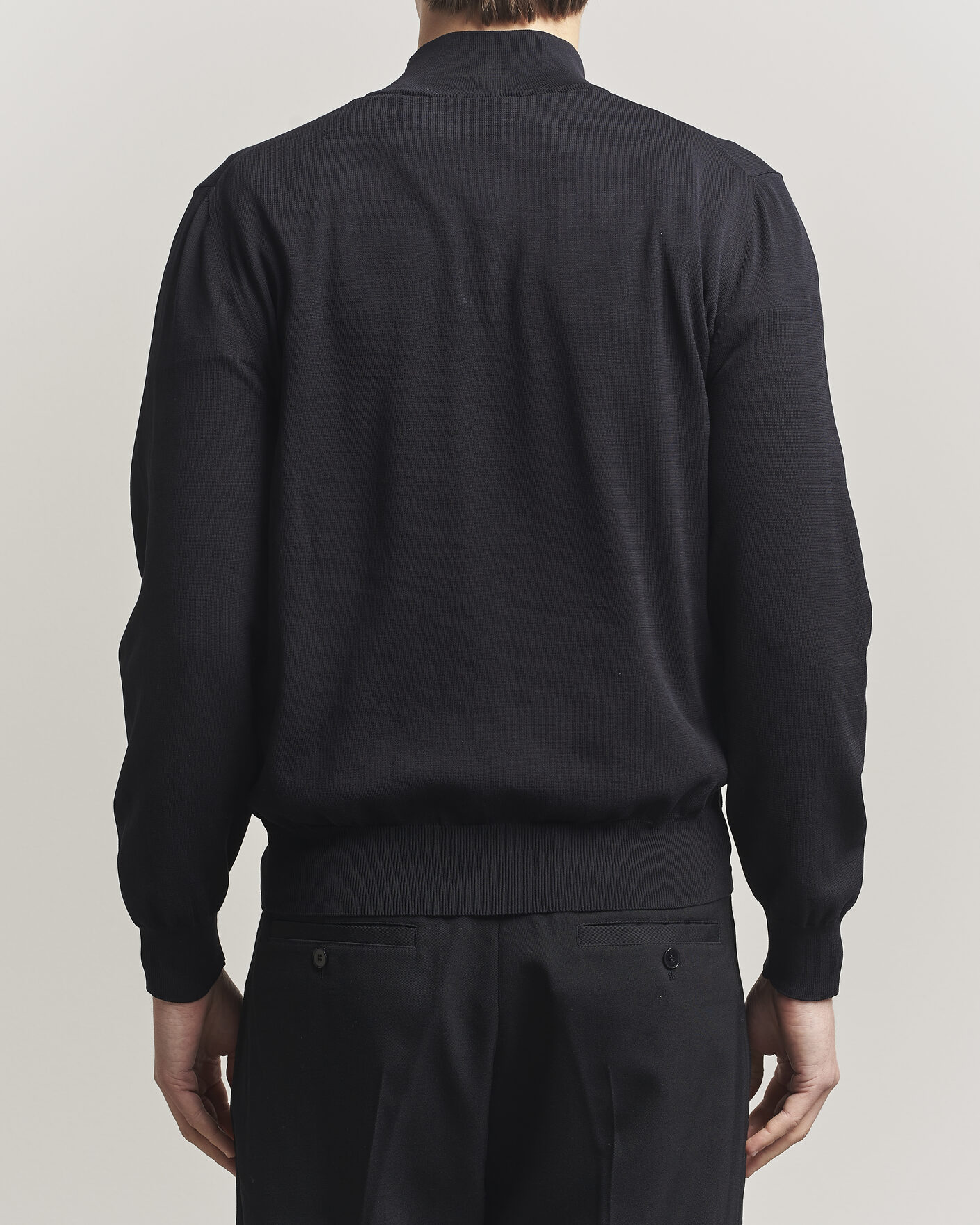 Herren | Pullover | Canali | Cotton Half Zip Black