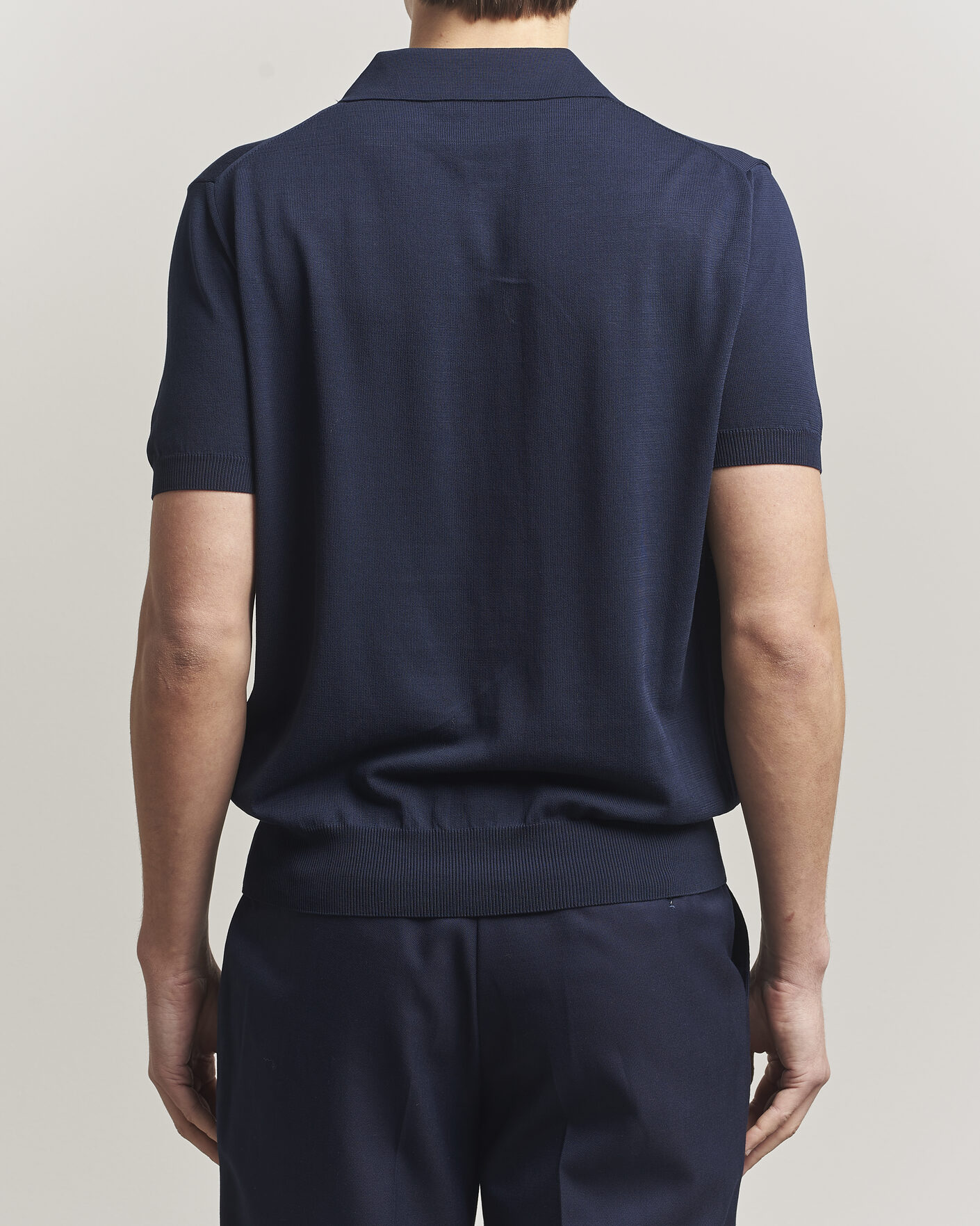 Herren | Poloshirts | Canali | Cotton Short Sleeve Polo Navy