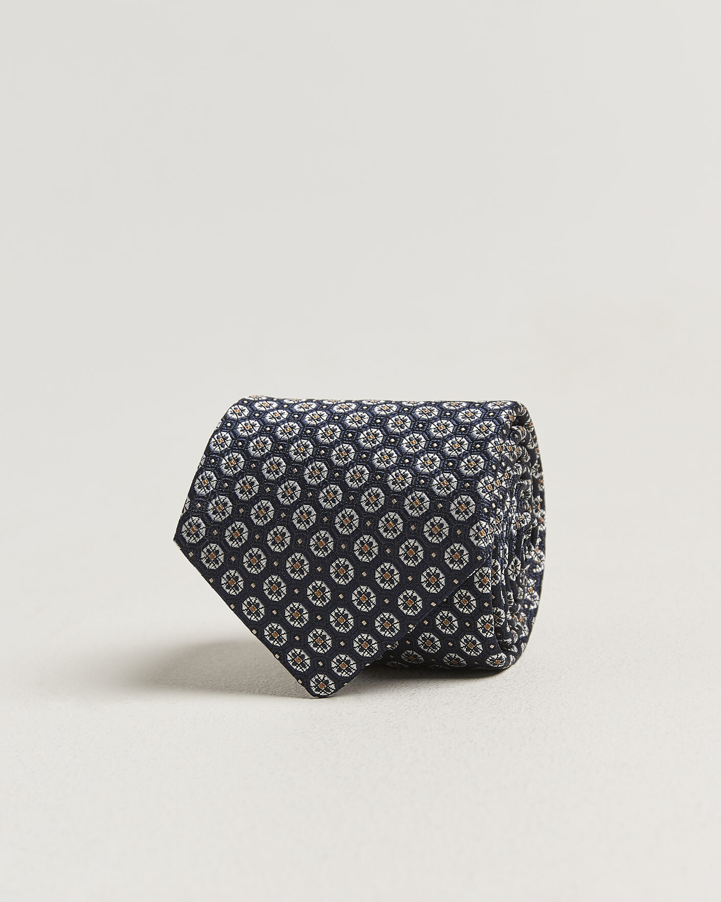 Herren | Krawatten | Canali | Jacquard Flower Silk Tie Navy