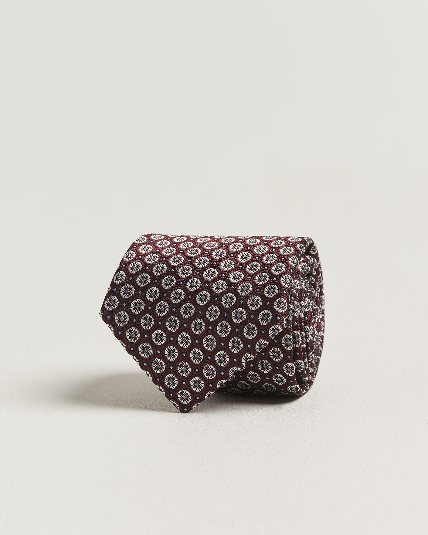 Herren | Krawatten | Canali | Jacquard Flower Silk Tie Burgundy