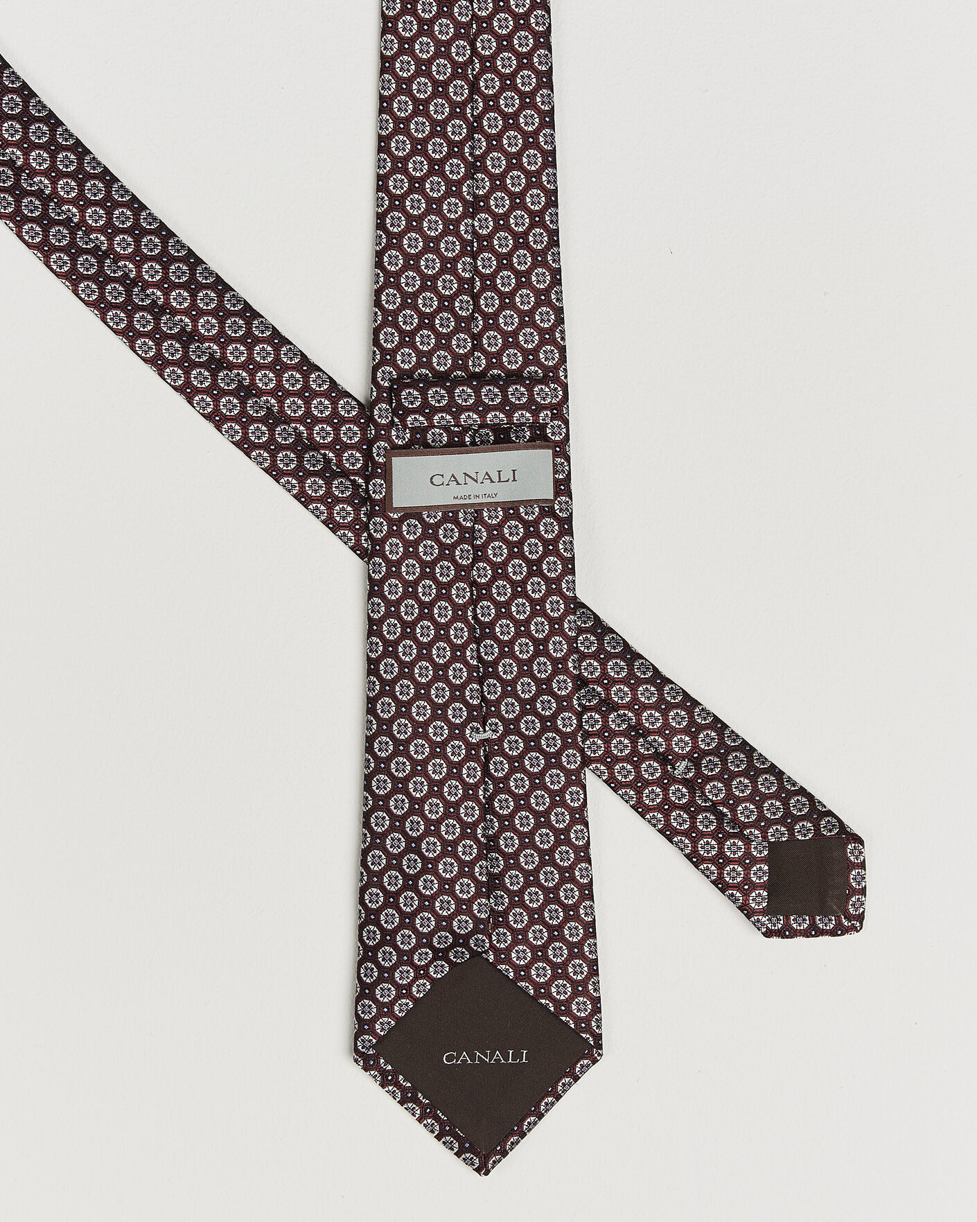 Herren | Krawatten | Canali | Jacquard Flower Silk Tie Burgundy