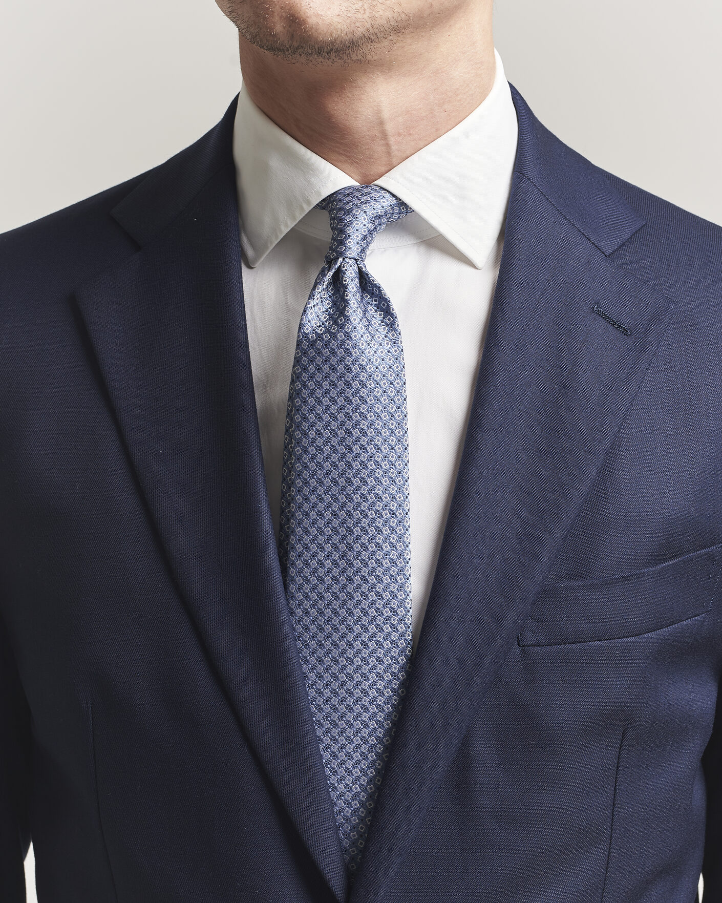 Herren | Krawatten | Canali | Micro Structure Silk Tie Light Blue