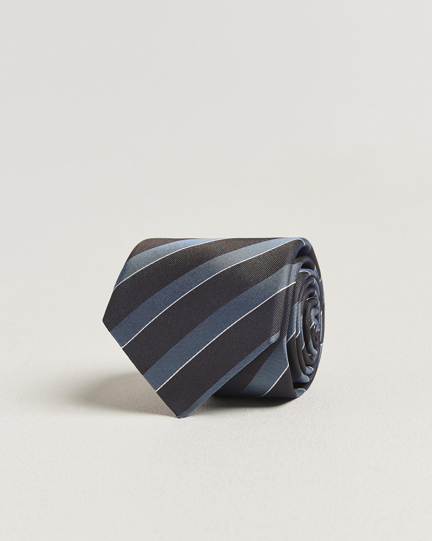 Herren | Krawatten | Canali | Regimental Stripe Silk Tie Brown/Blue