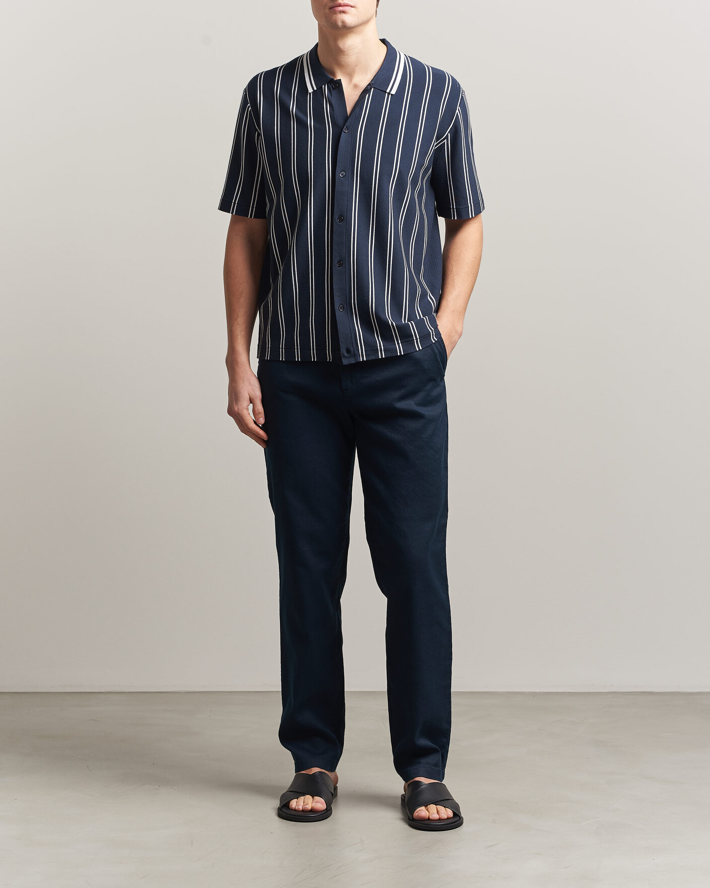 Herren | Hosen | J.Lindeberg | Logan Stretch Linen Pants JL Navy
