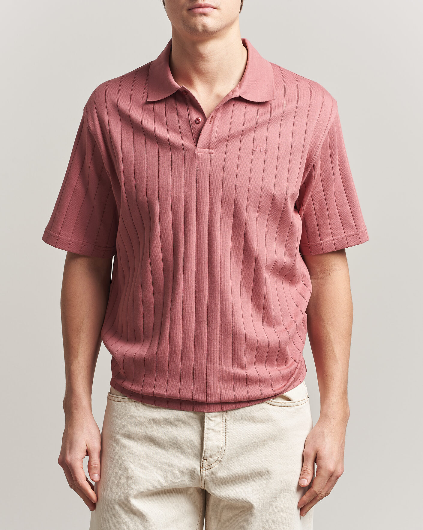 Herren | Poloshirts | J.Lindeberg | Simon Striped Polo Withered Rose