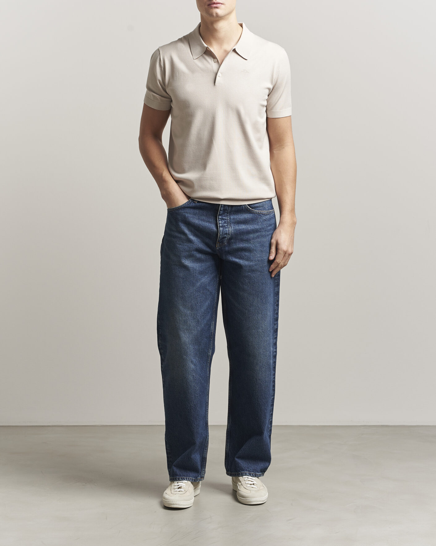Herren | Poloshirts | J.Lindeberg | Ridge Knitted Polo Moonbeam