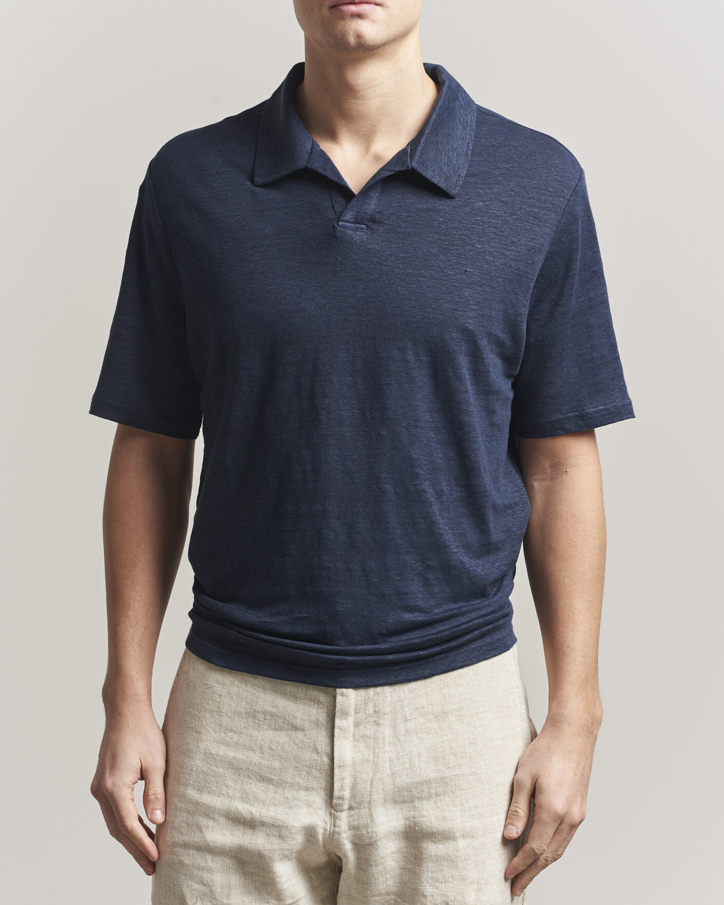 Herren | Poloshirts | J.Lindeberg | Roy Linen Polo JL Navy