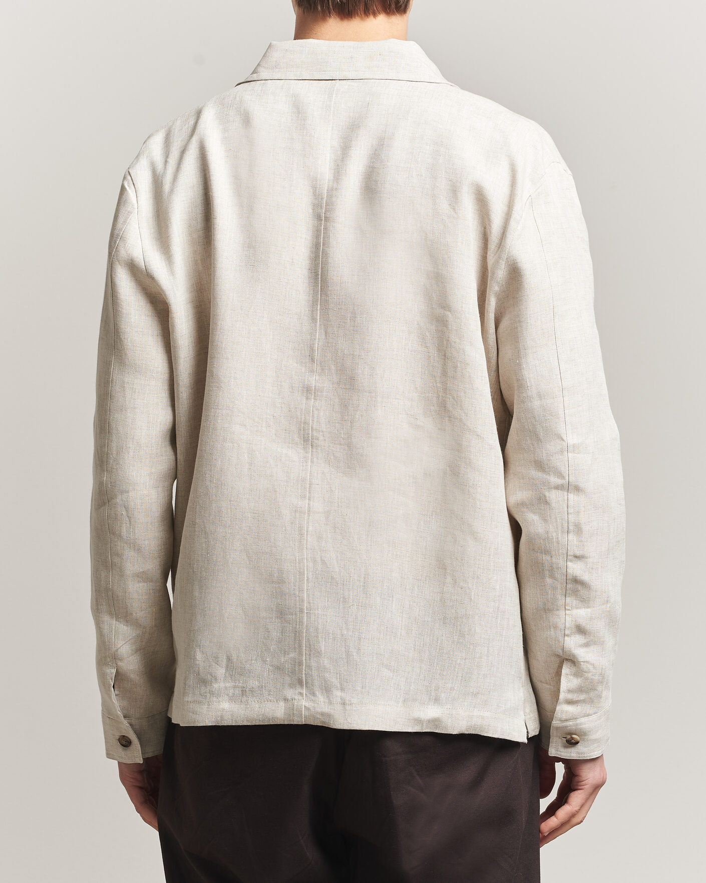Herren | Hemden | J.Lindeberg | Julius Drape Linen Overshirt Moonbeam