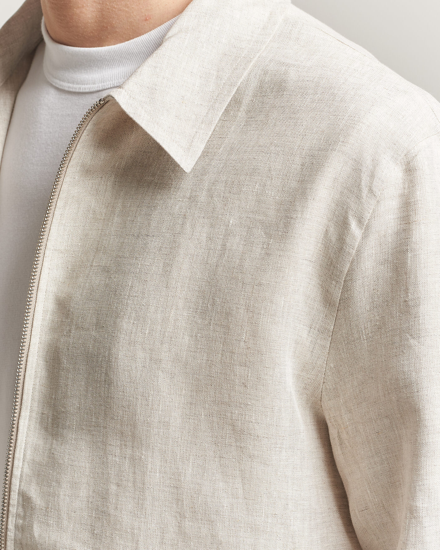 Herren | Hemden | J.Lindeberg | Julius Drape Linen Overshirt Moonbeam