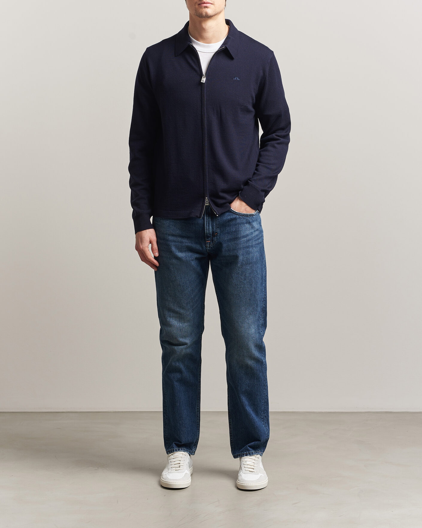 Herren | Pullover | J.Lindeberg | Kaleb Merino Cardigan JL Navy