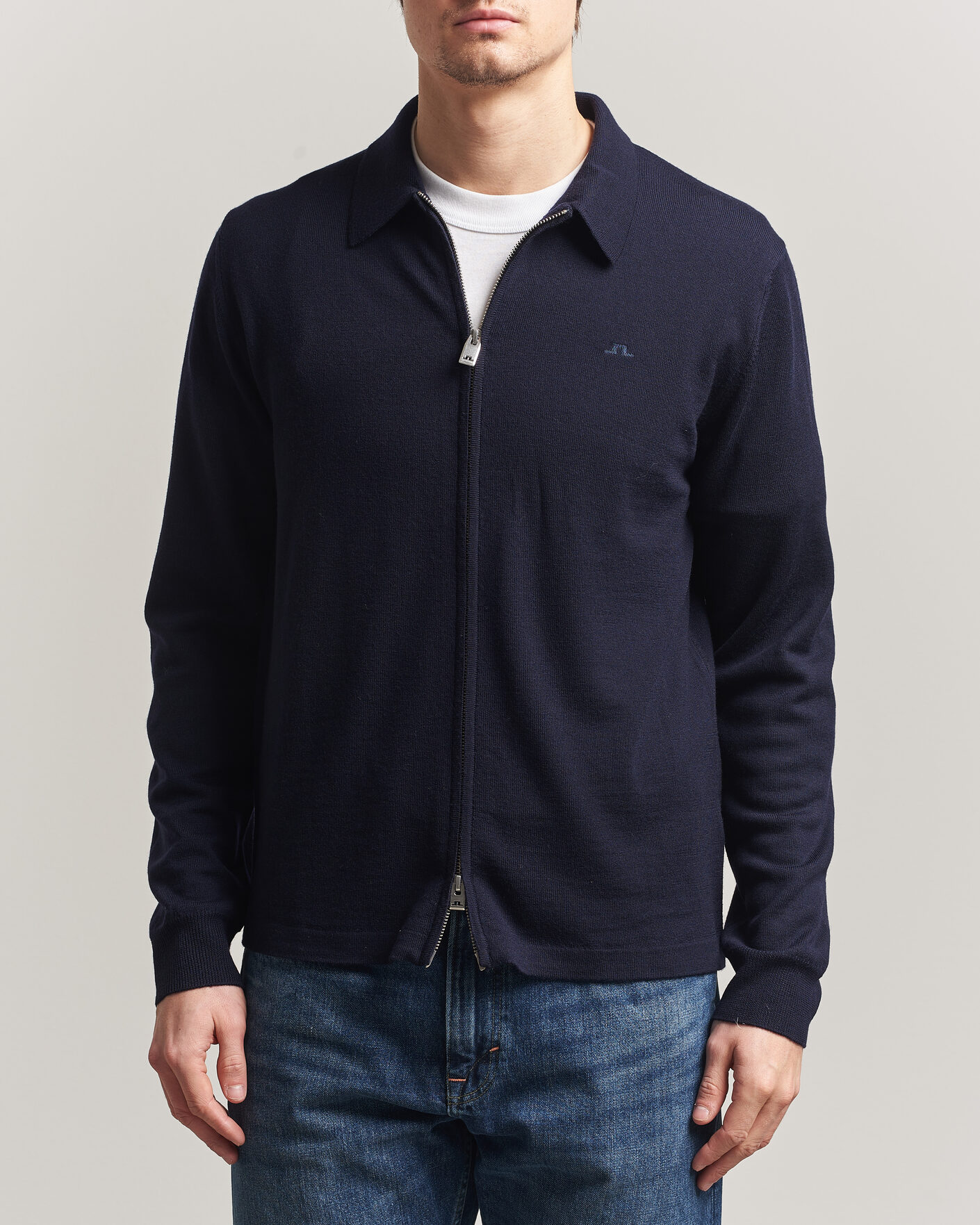Herren | Pullover | J.Lindeberg | Kaleb Merino Cardigan JL Navy