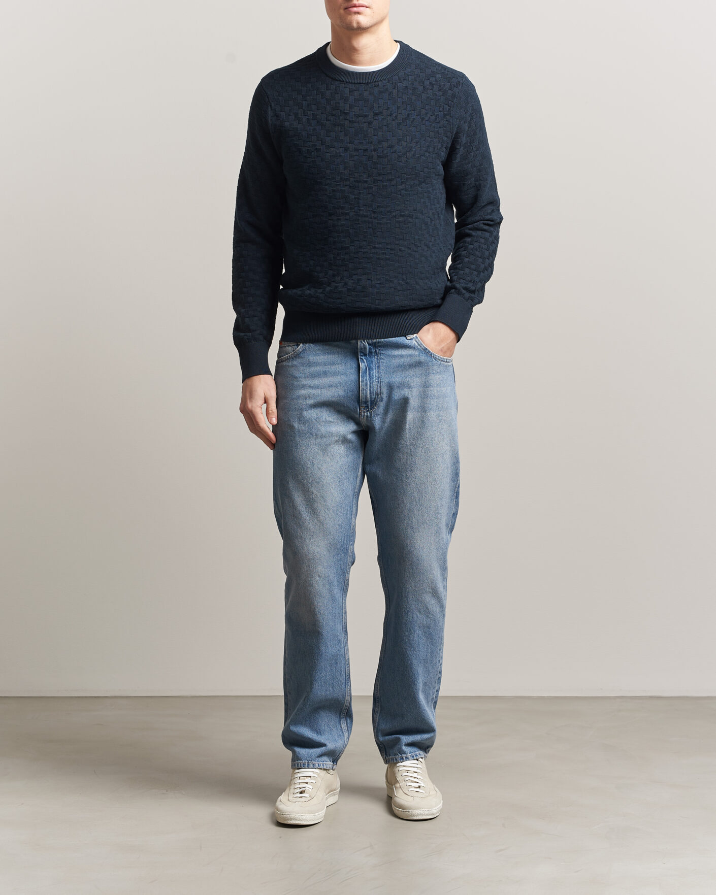 Herren | Pullover | J.Lindeberg | Arthur Knit Cotton Sweater JL Navy