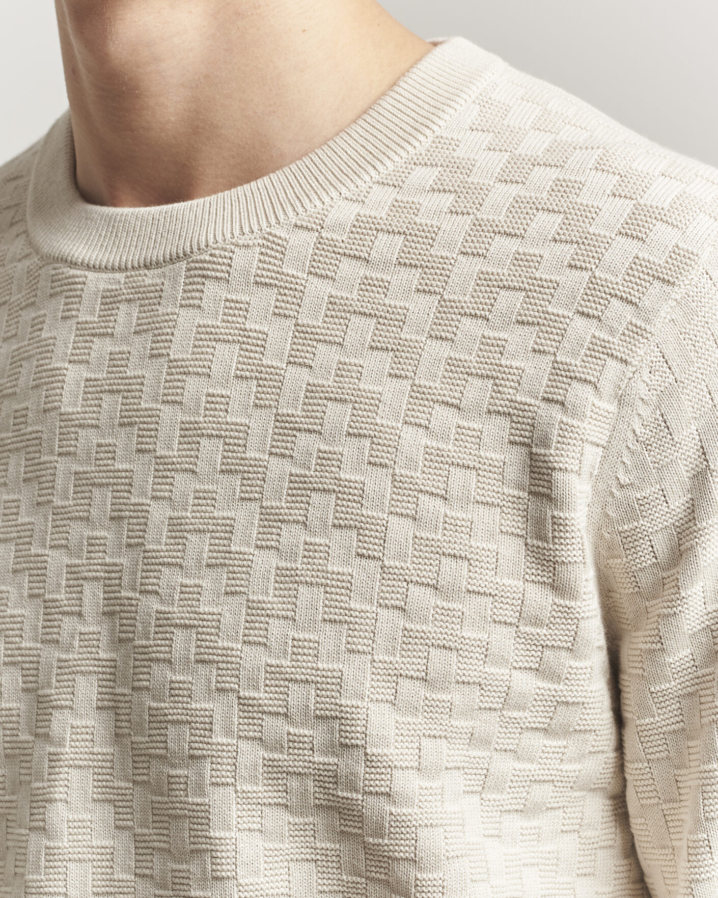 Herren | Pullover | J.Lindeberg | Arthur Knit Cotton Sweater Moonbeam