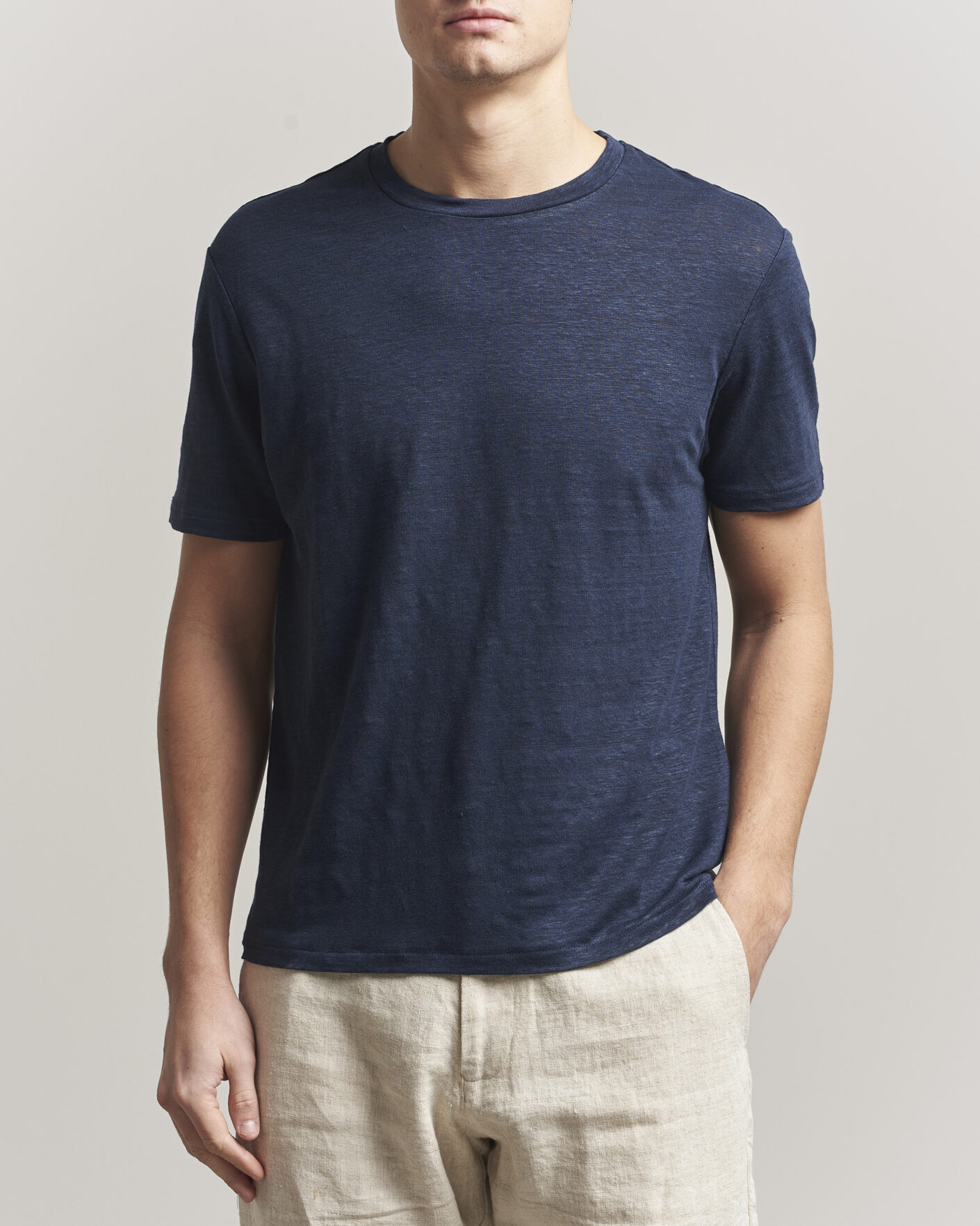 Herren | T-Shirts | J.Lindeberg | Coma Linen T-Shirt JL Navy