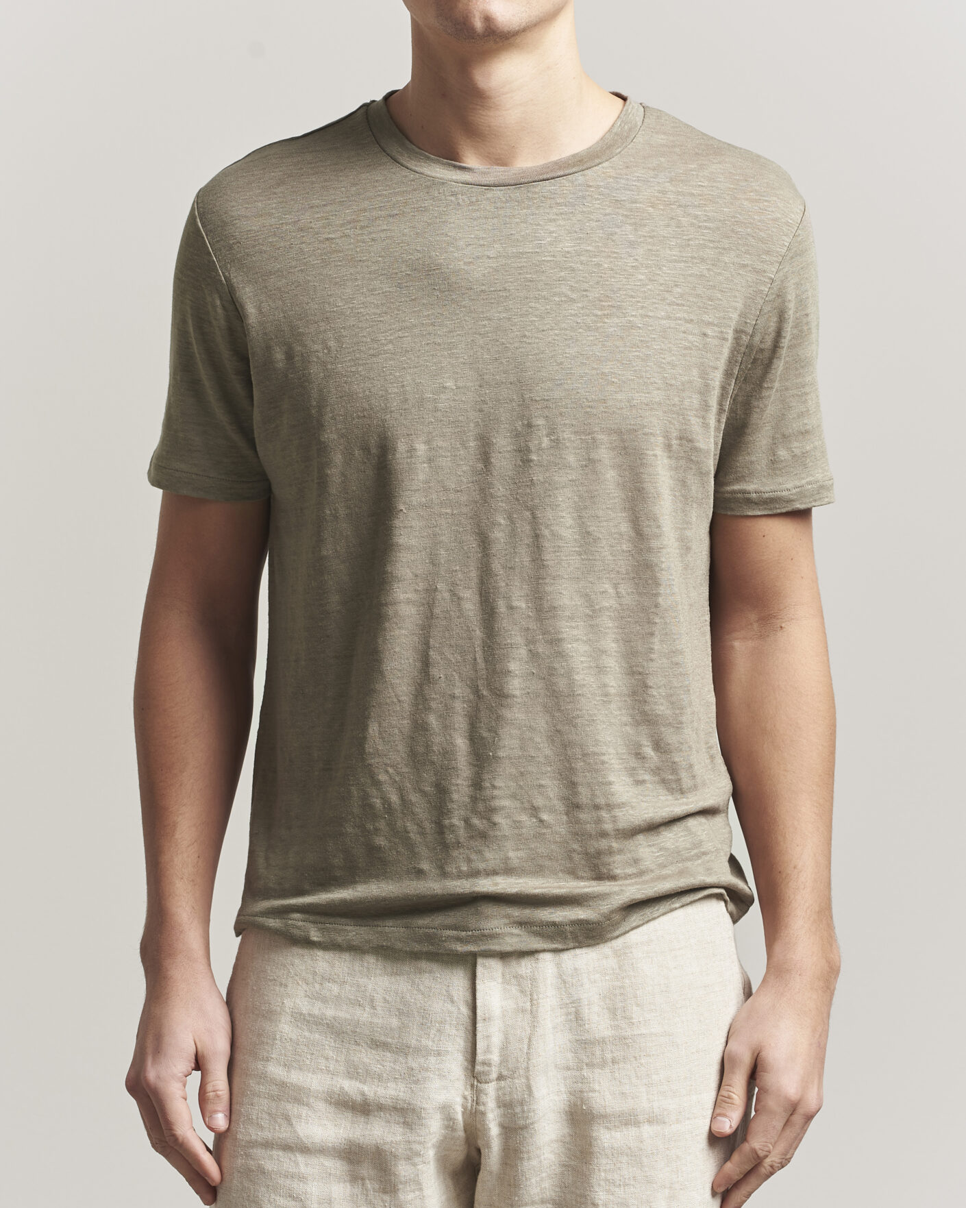 Herren | T-Shirts | J.Lindeberg | Coma Linen T-Shirt Brindle