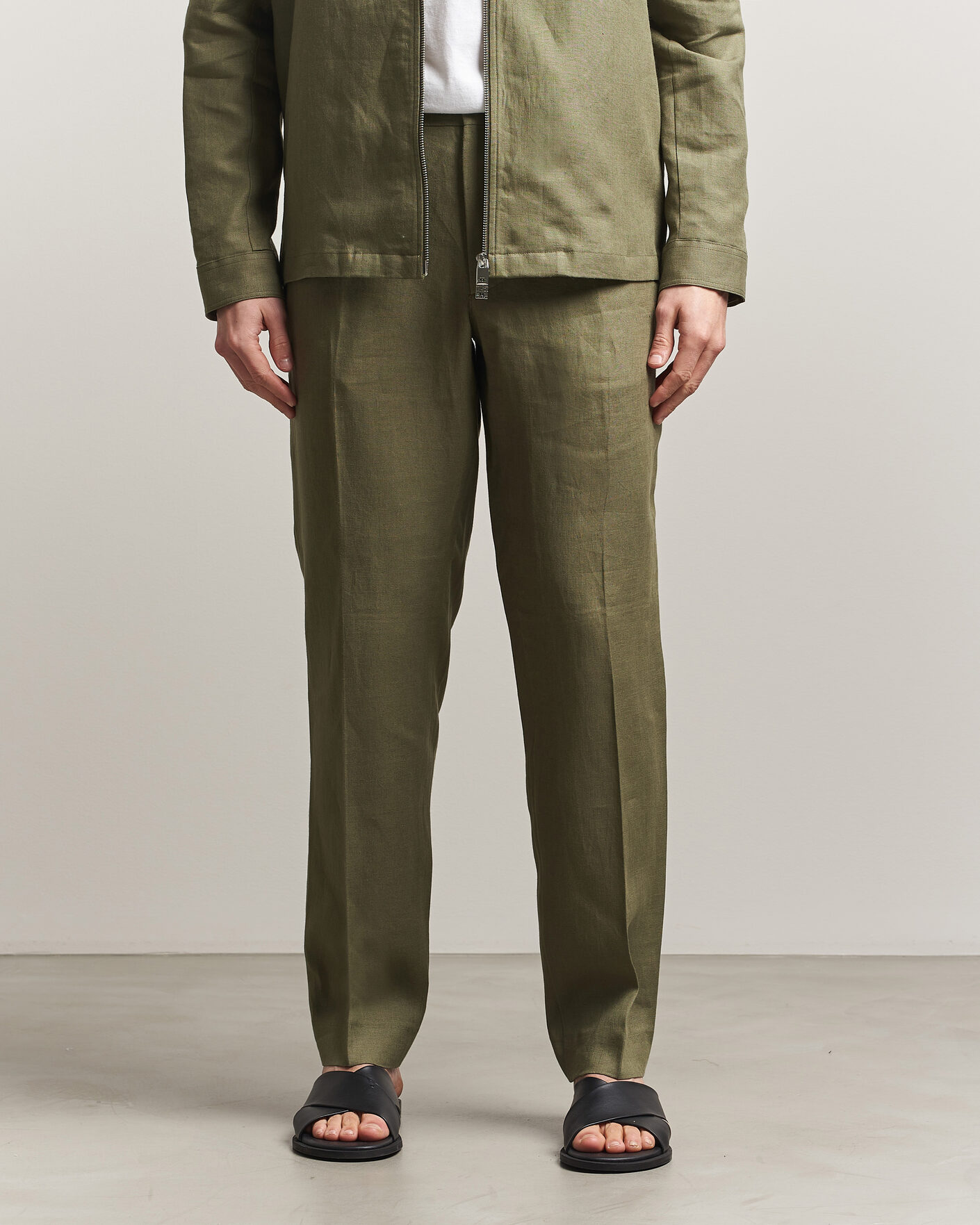 Herren | Hosen | J.Lindeberg | Soren Drape Linen Pants Kalamata