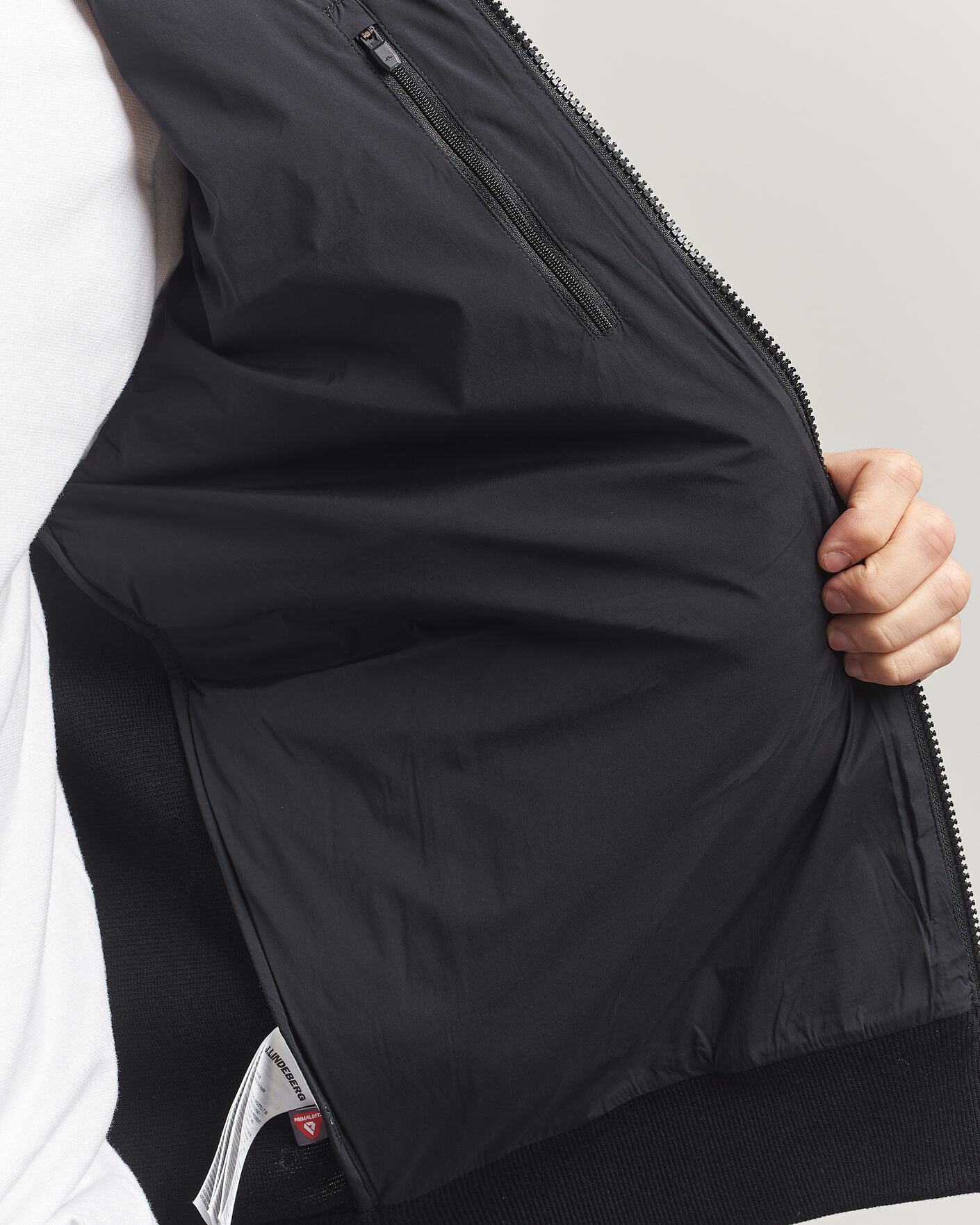 Herren | Jacken | J.Lindeberg | Ebbe Hybrid Knit Hoodie Black